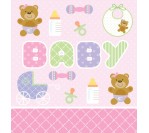 Teddy Bear Pink Plastic Table cover (137cm X 274cm)